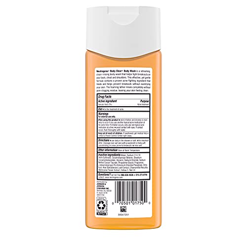 Back and shoulders cleansing with Neutrogena Body Clear during targeted routine