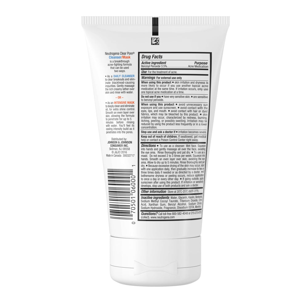 Neutrogena Clear Pore no-residue finish leaves skin fresh.