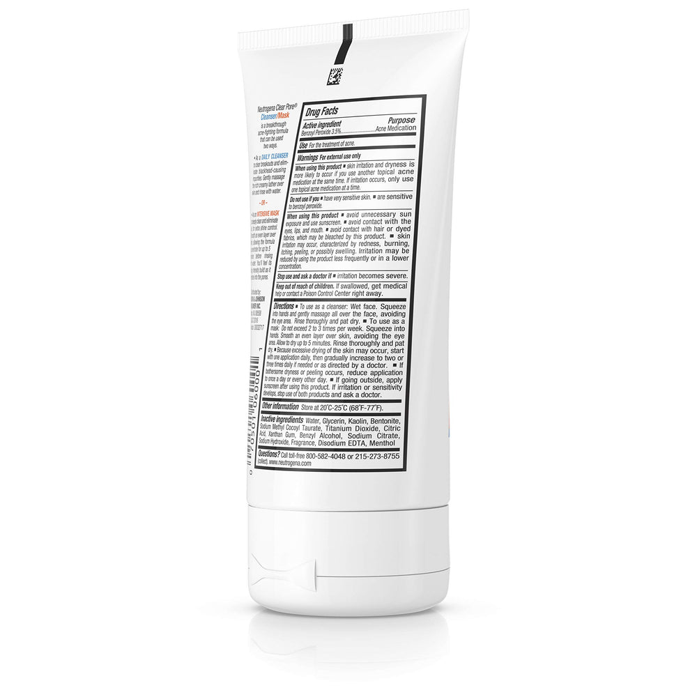 Neutrogena Clear Pore rinse stream refreshing clean finish on skin.
