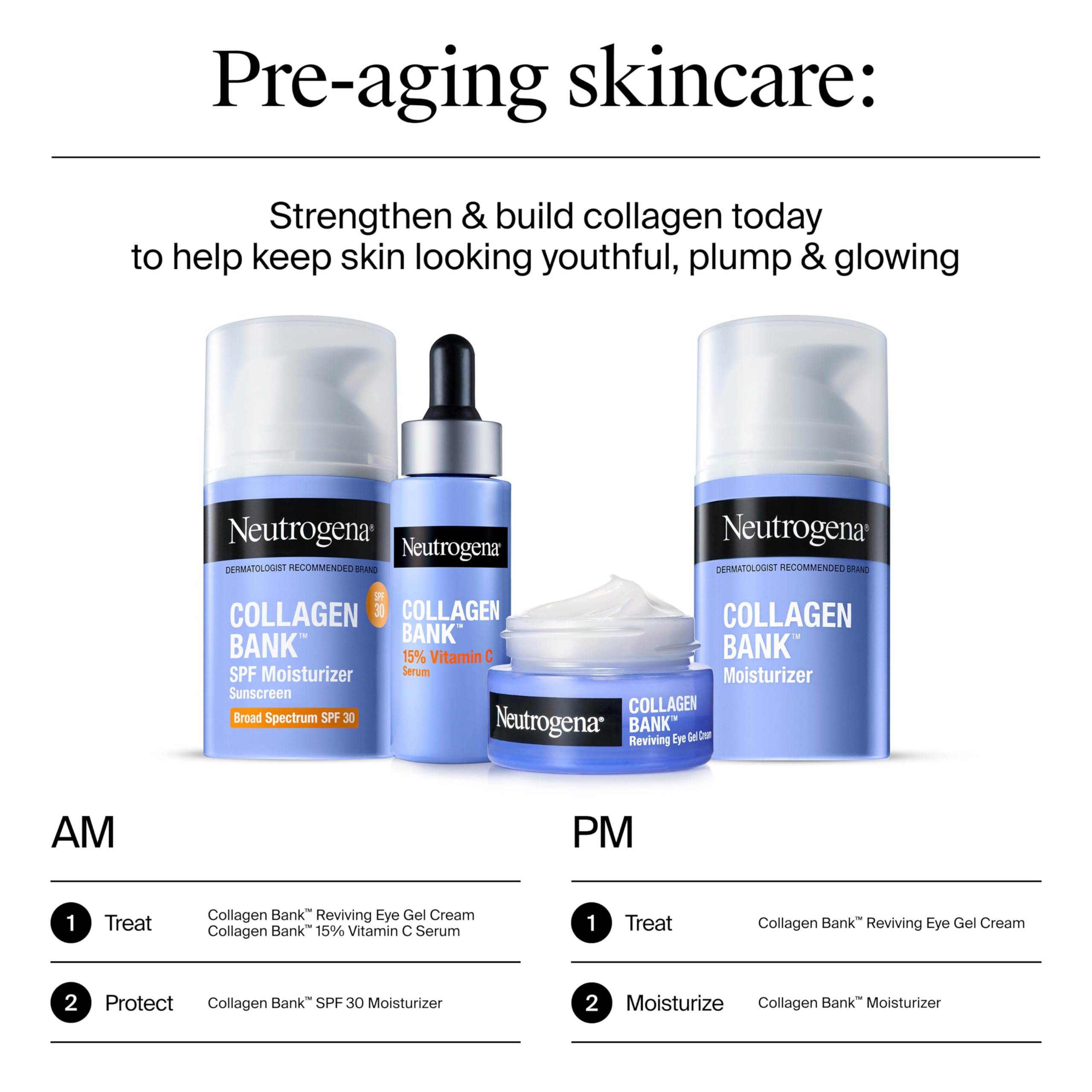 Neutrogena Collagen Bank serum fragrance-free label for sensitive skin