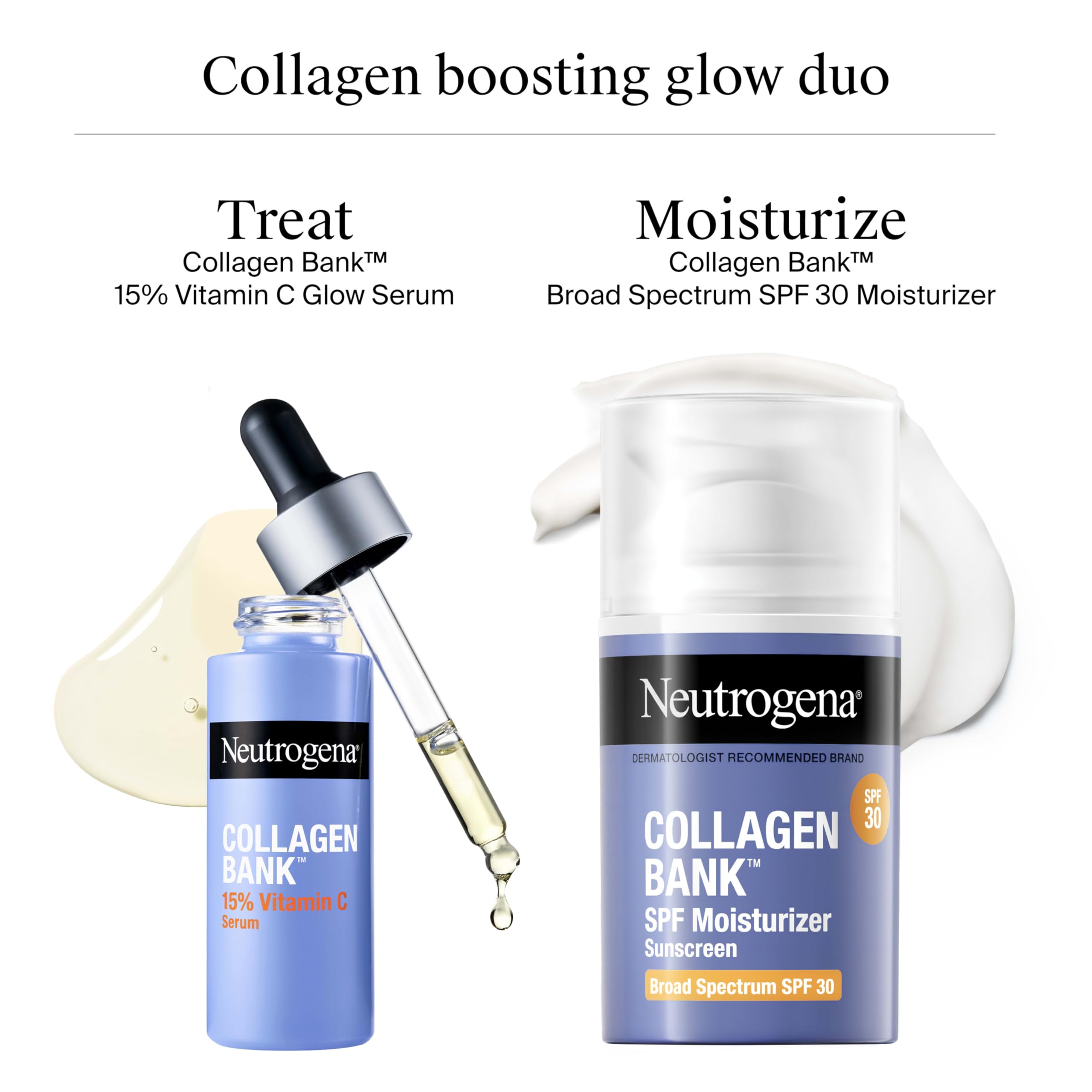 Neutrogena Collagen Bank serum with sunscreen to suggest daytime layering