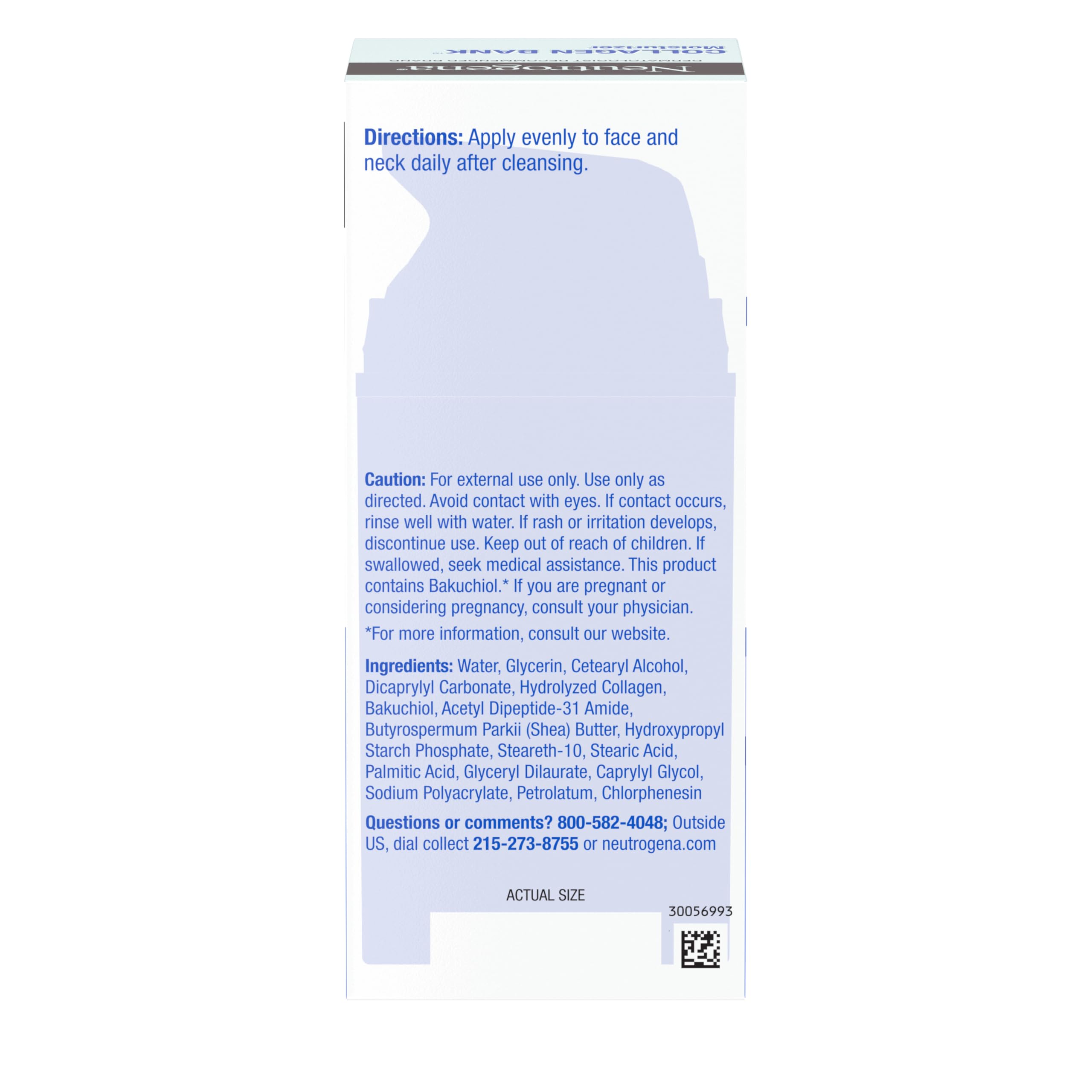 Neutrogena Collagen Bank packaging shows 2.7 oz bottle for longer use