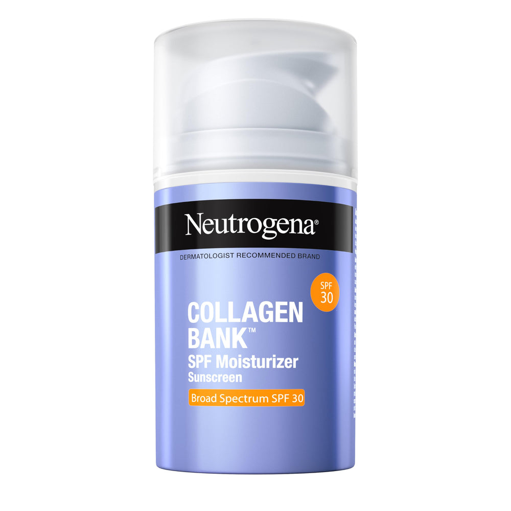 Neutrogena Collagen Bank SPF 30 face cream bottle for daily sun protection.