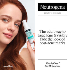 Neutrogena Evenly Clear gel texture close-up highlights smooth, non-greasy feel.