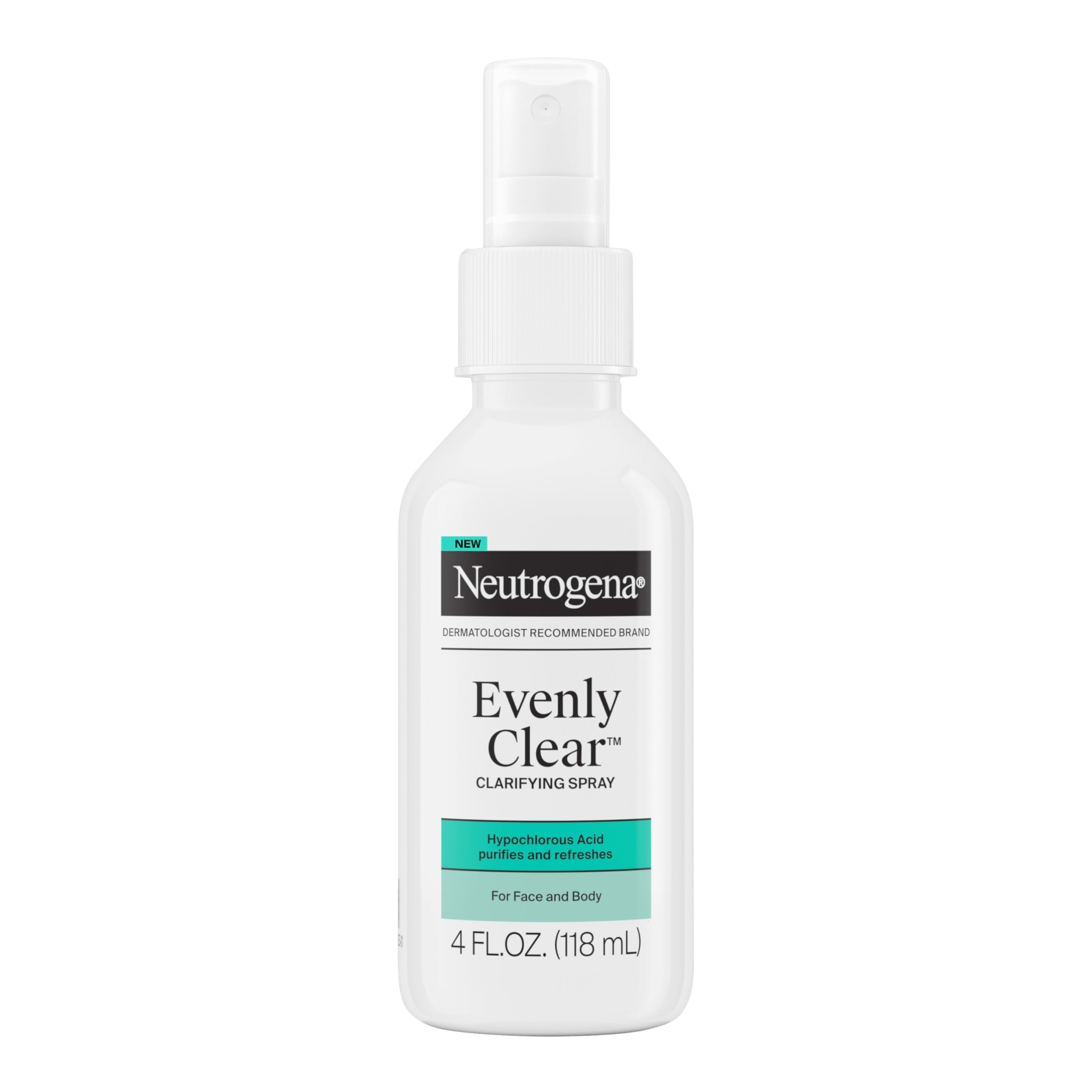 Neutrogena Evenly Clear Clarifying Spray bottle pour for on-the-go refreshment
