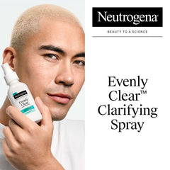 Neutrogena Evenly Clear Clarifying Spray on-face application delivers fast cleansing after workouts