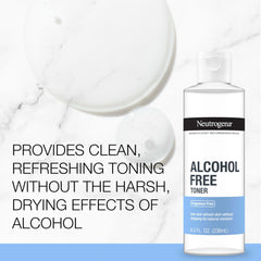 Close-up of Neutrogena fragrance-free toner label for delicate skin