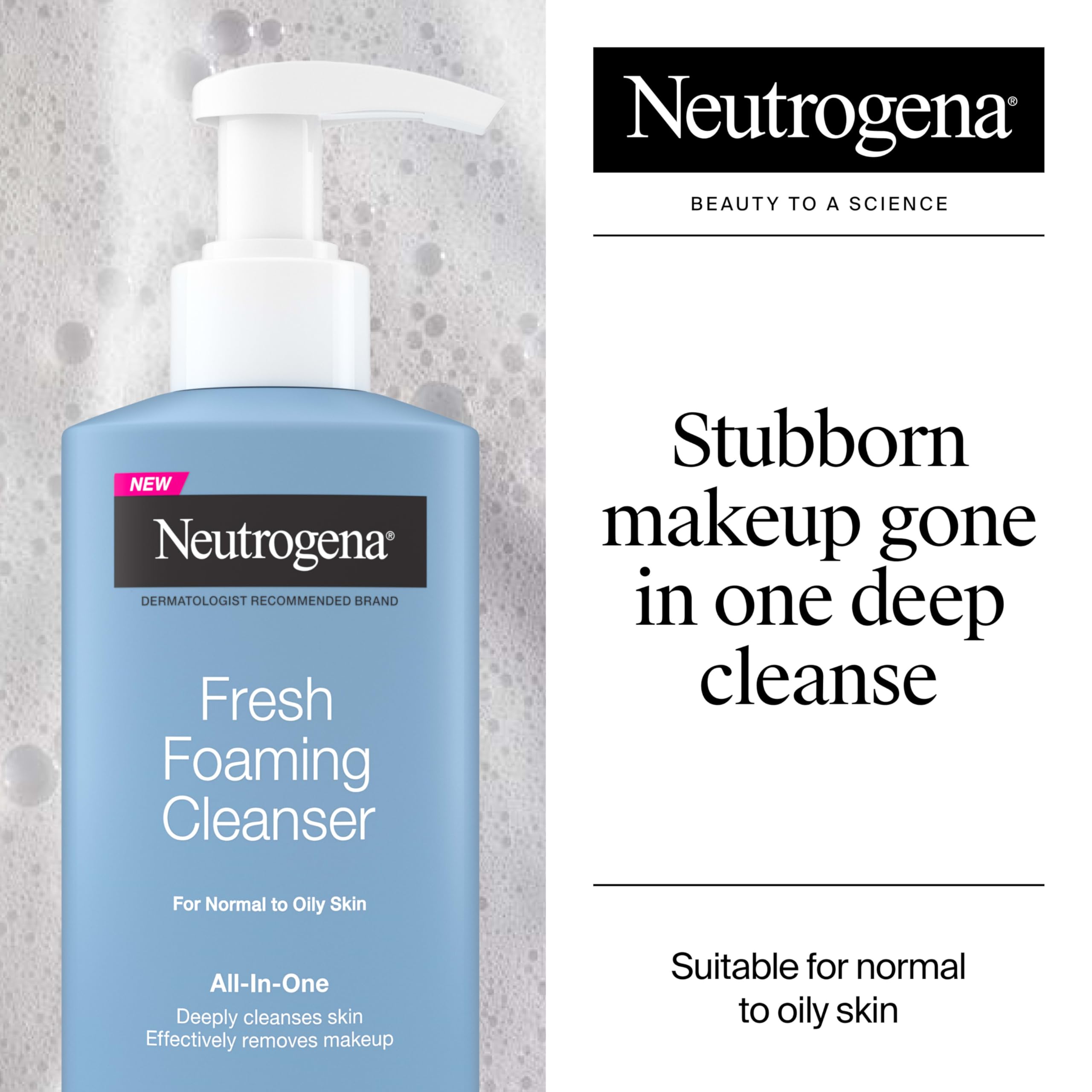 Neutrogena Fresh Foaming Cleanser makeup-removal foaming action removes makeup gently.