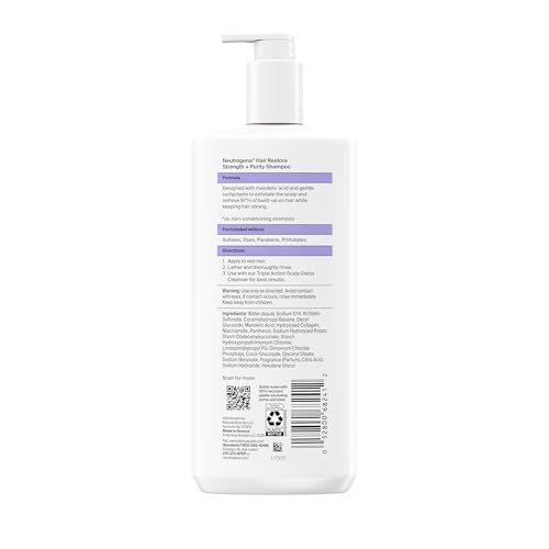 Neutrogena shampoo on bathroom shelf display.