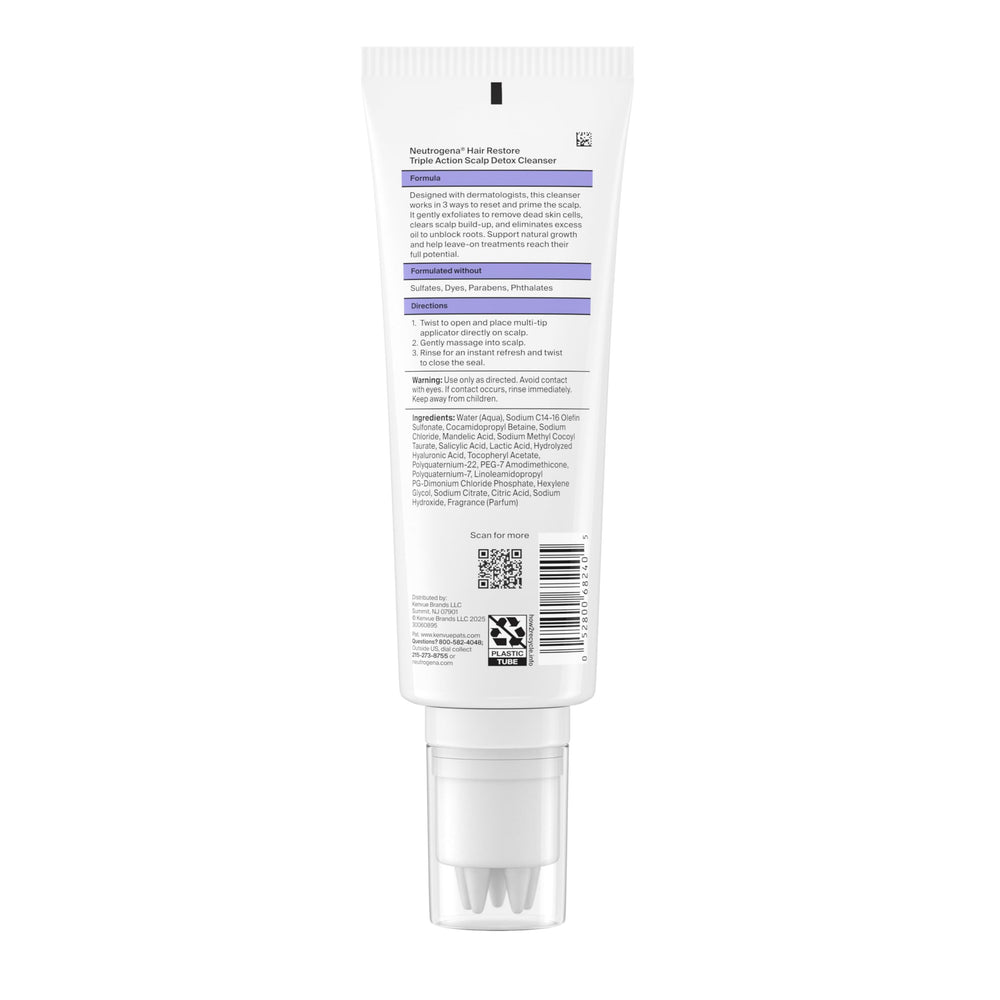 Neutrogena product label emphasizes sulfate- and dye-free formulation.