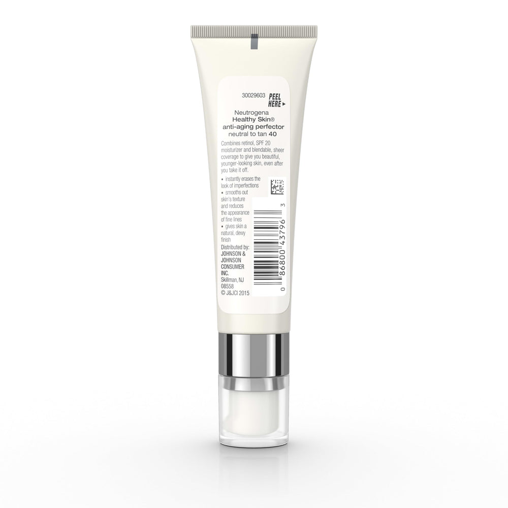 Face application of Neutrogena Healthy Skin Anti-Aging Perfector with sheer coverage