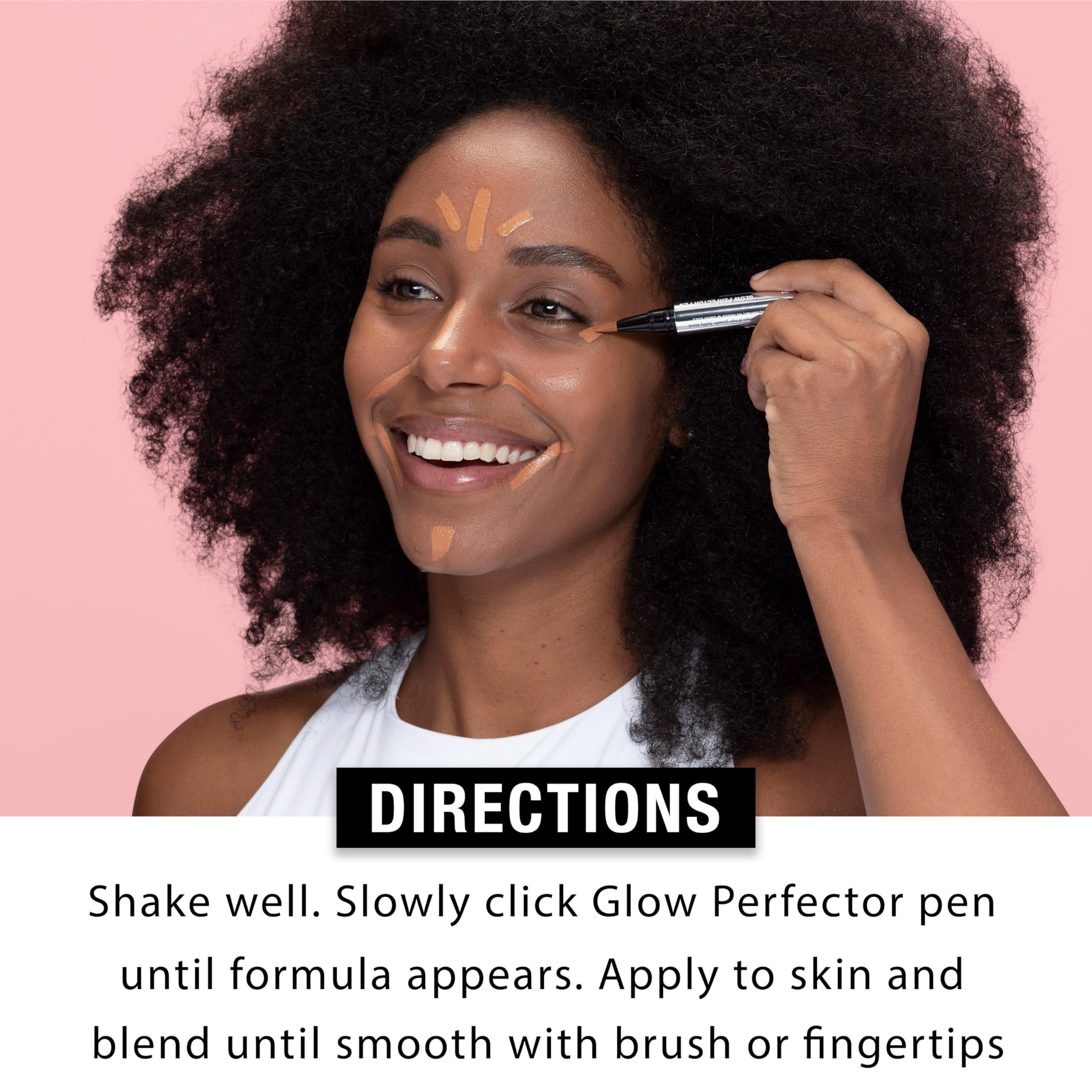 Neutrogena Glow Perfector Pen formula with panthenol and Vitamin E nourishes skin.