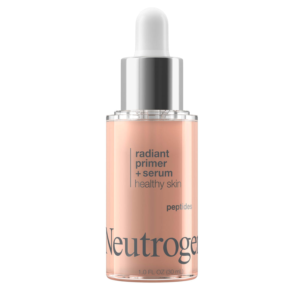 Priming before makeup with Neutrogena Radiant Booster on clean skin.