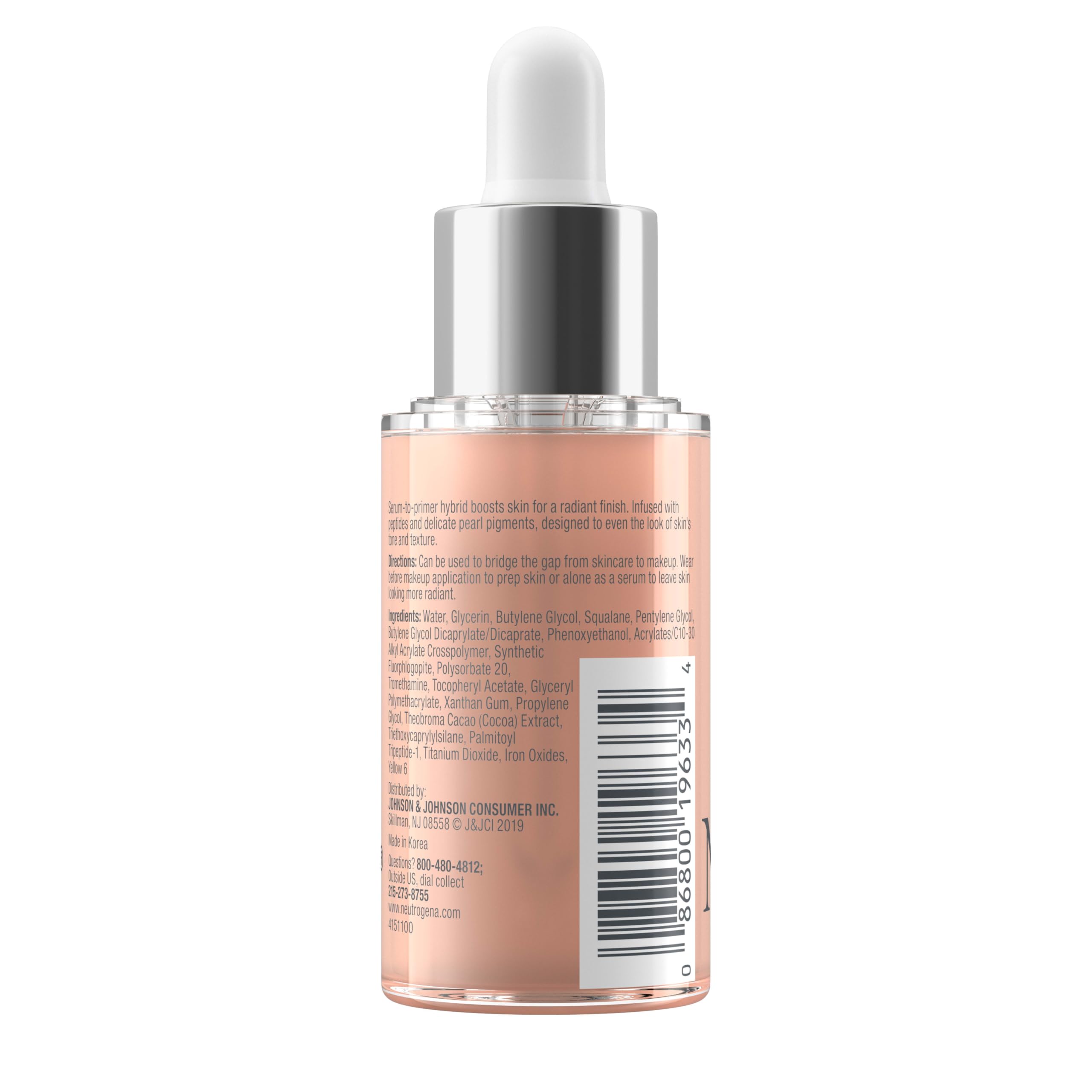 Glowing, makeup-ready complexion with Neutrogena booster and pearl finish.