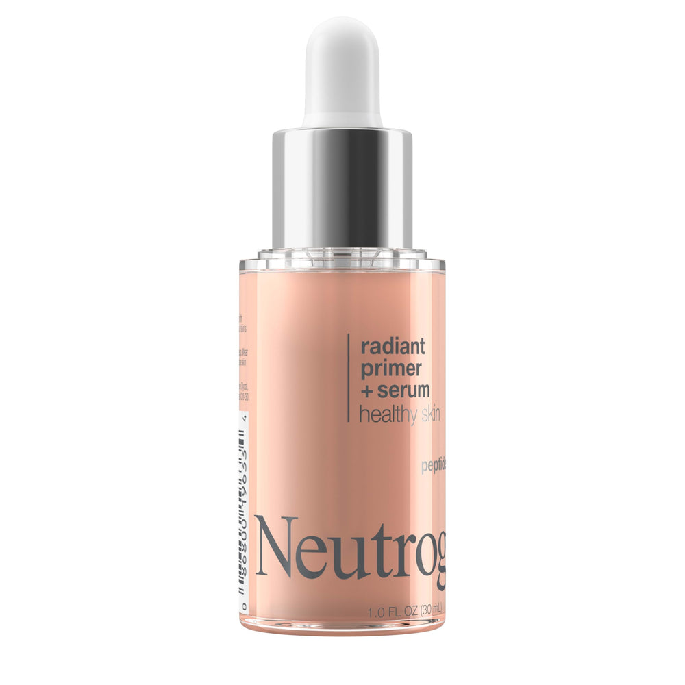 Neutrogena Radiant Booster serum texture close-up for smooth skin prep.