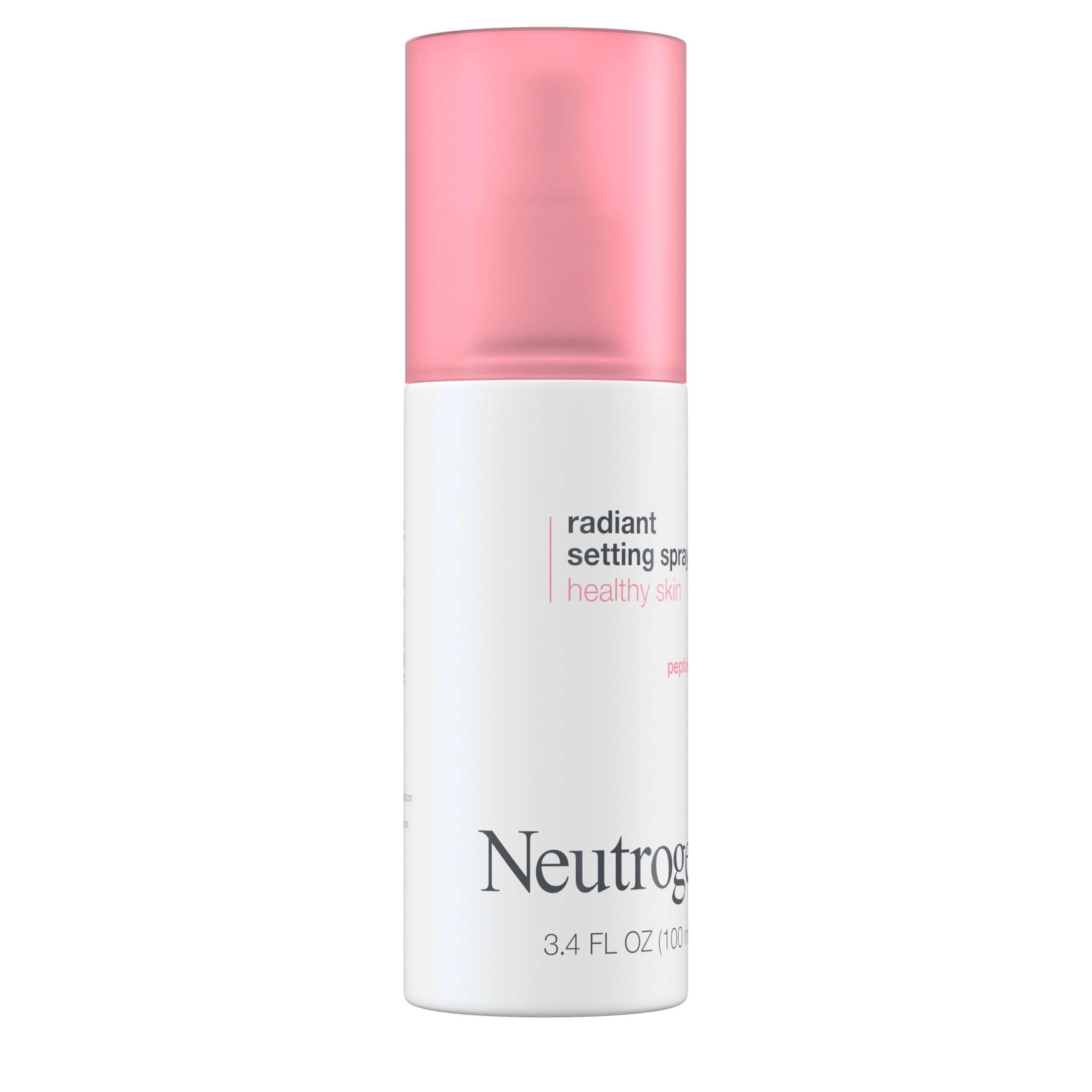 Neutrogena setting spray mist application showing even coverage and glow.