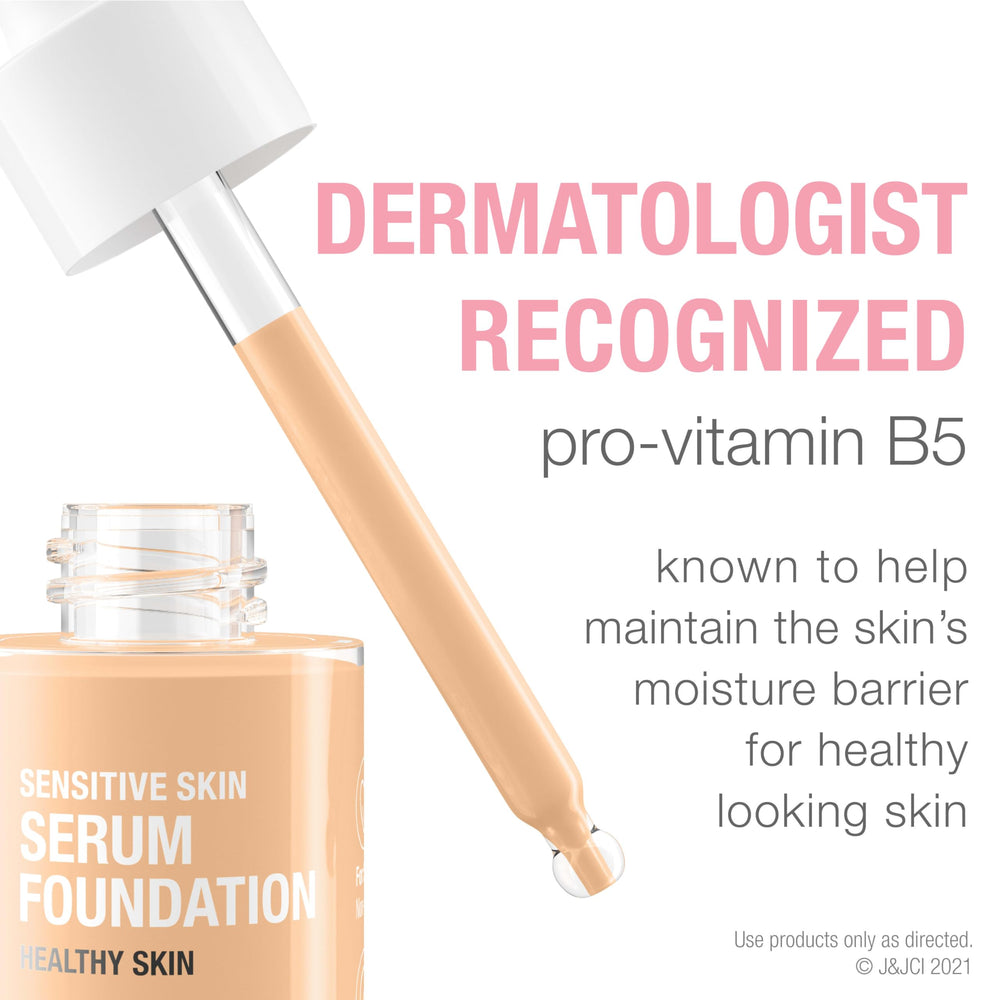 Neutrogena Healthy Skin Serum Foundation redness-correcting swatch illustrating color balance.