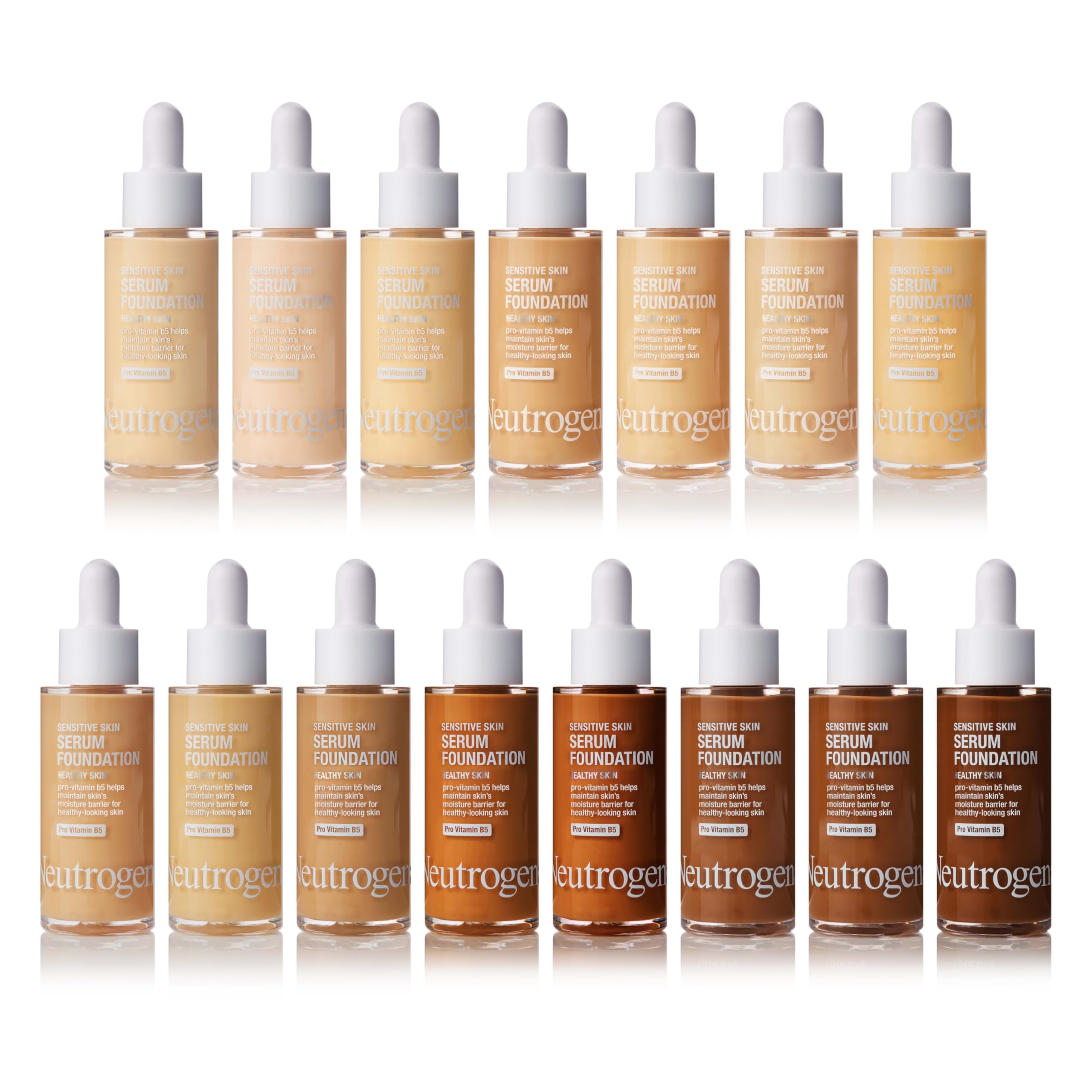 Neutrogena Healthy Skin Serum Foundation swatch on skin showing natural color correction.