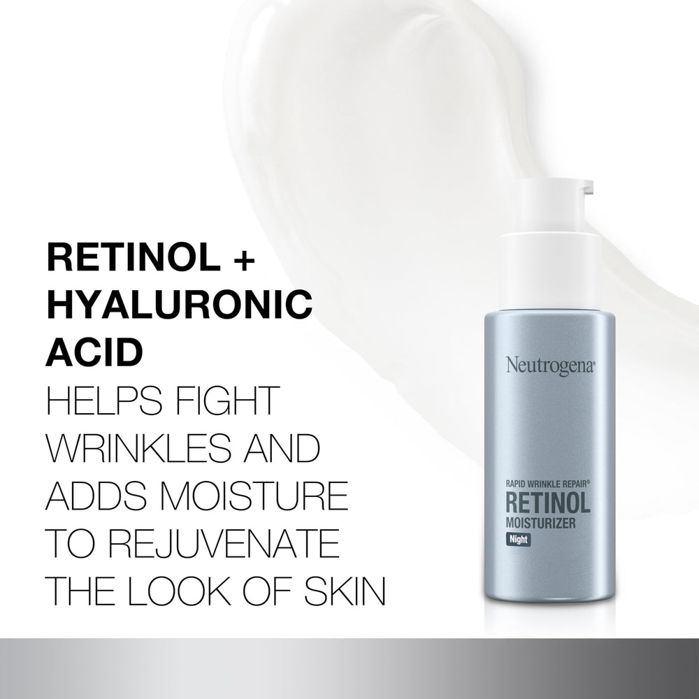 Neutrogena Hyaluronic Acid Drop Bottle highlights deep hydration and plump look.