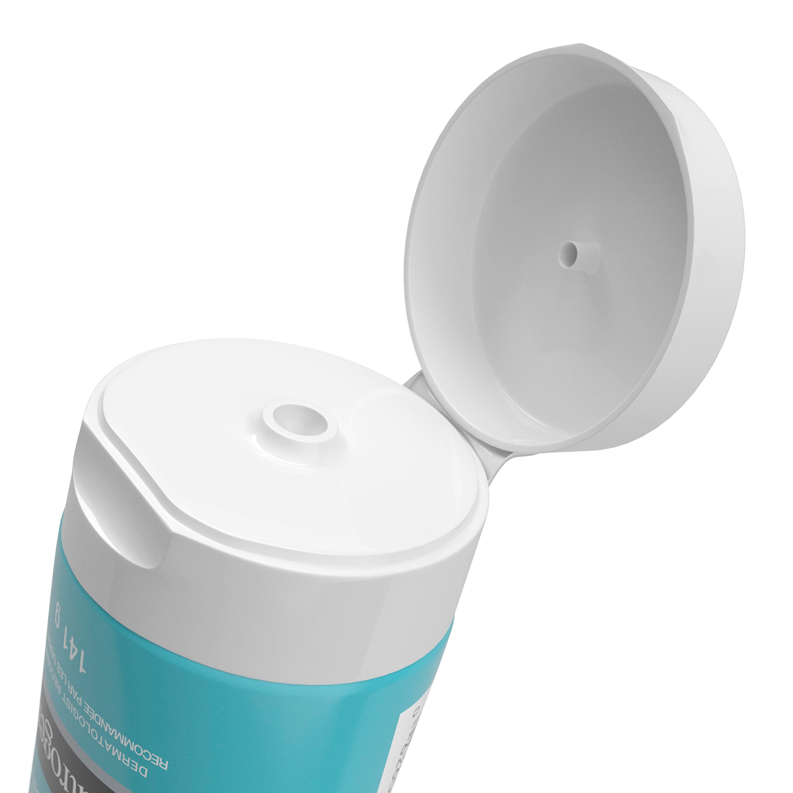 Neutrogena Hydro Boost cleanser label close-up underscores soap-free, paraben-free formula.