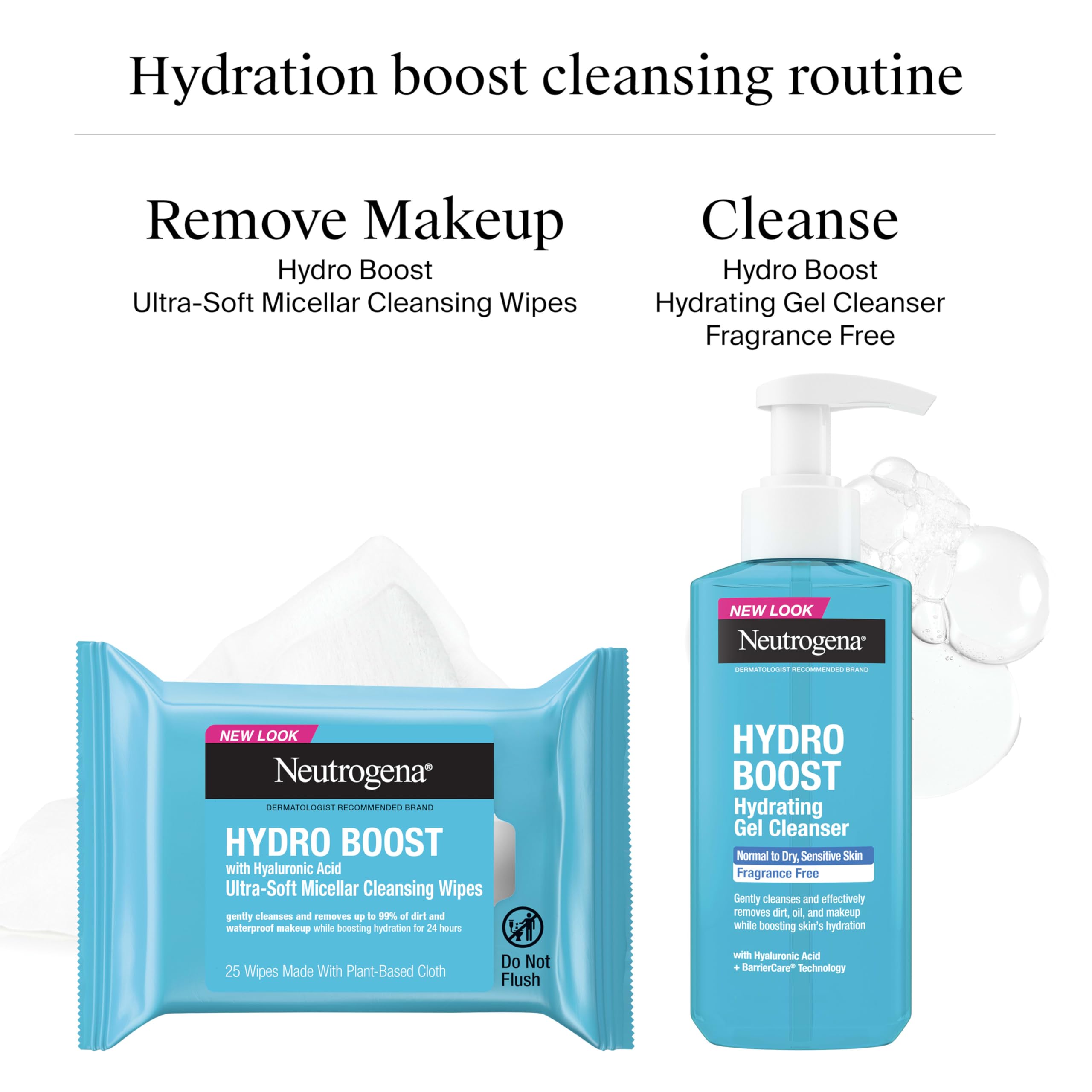 Neutrogena Hydro Boost Face Wash foaming lather demonstrates gentle cleansing with hydration