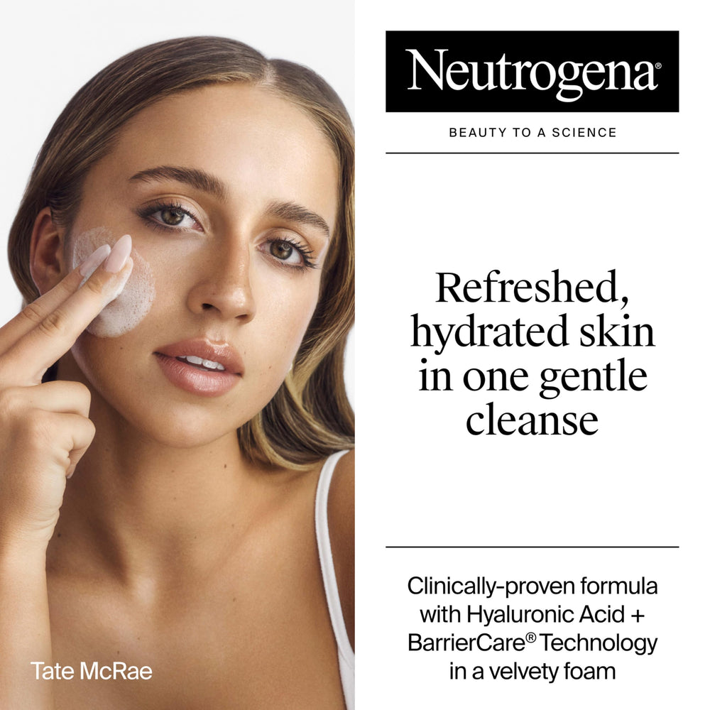 Neutrogena Hydro Boost Face Wash ingredients scan showing BarrierCare and hyaluronic acid
