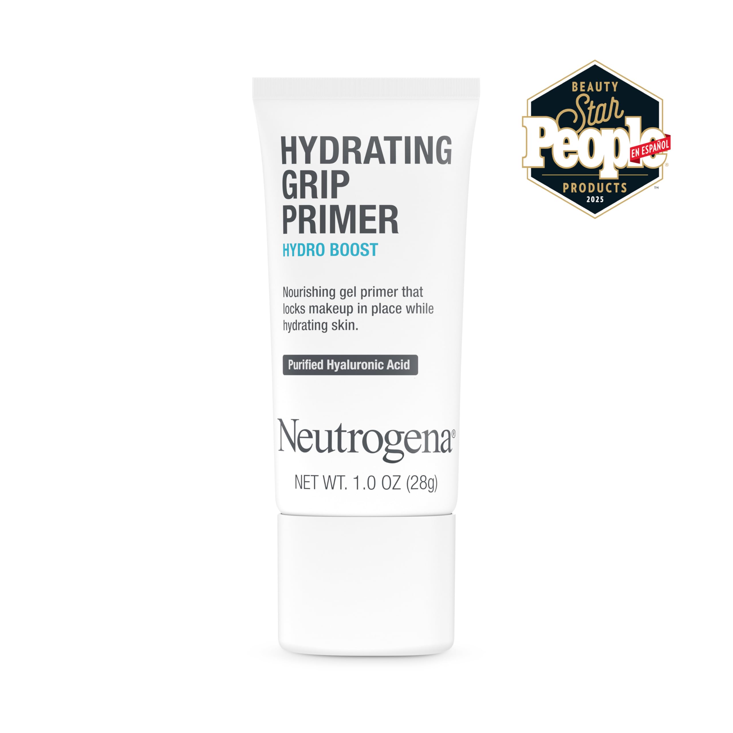 Neutrogena primer gel texture swatch shows invisible base for smooth application.