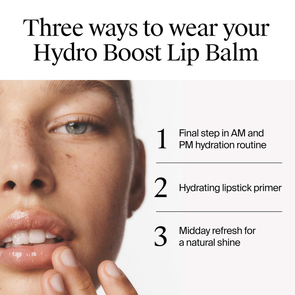 Neutrogena lip balm worn on lips with natural shine.