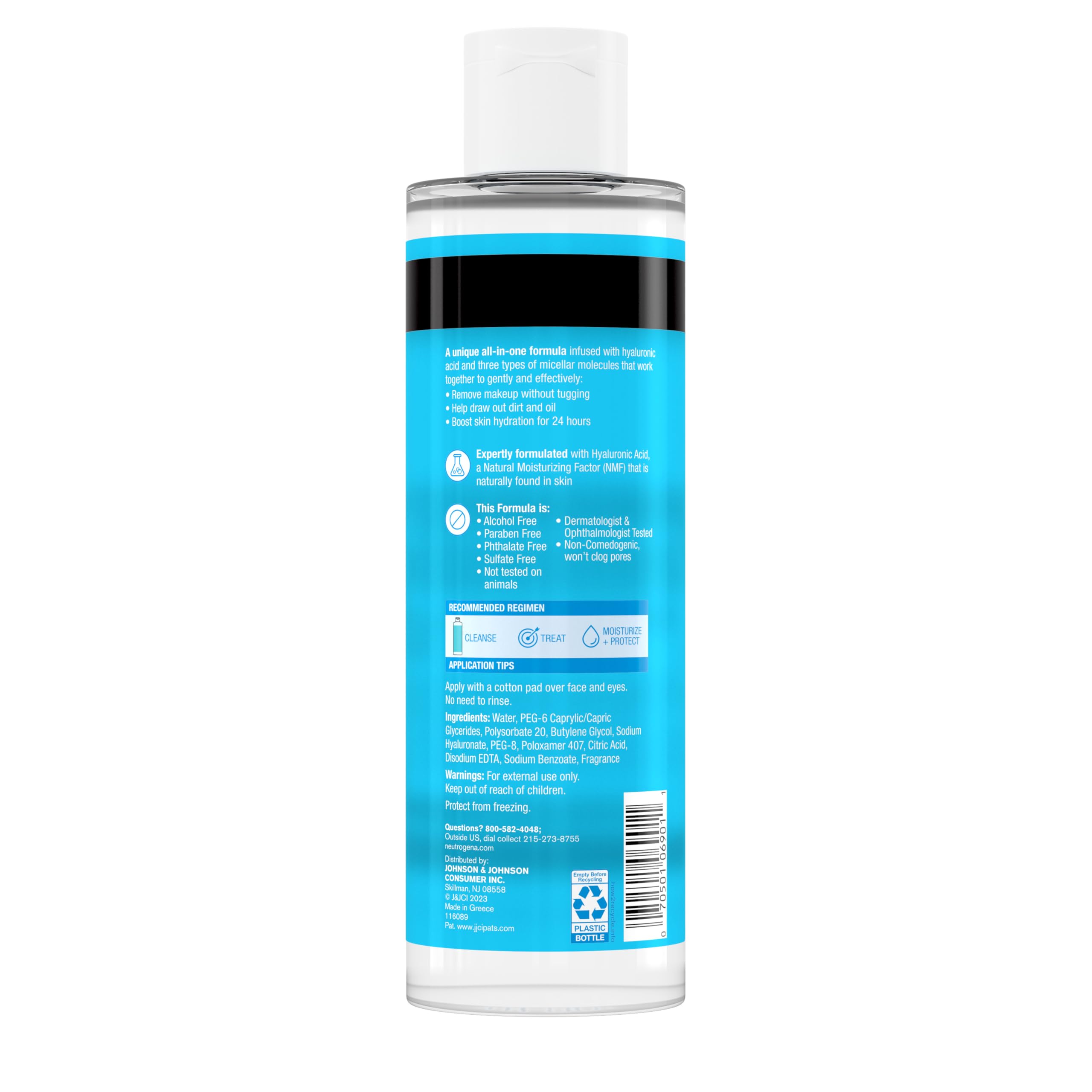 Neutrogena Hydro Boost Micellar Water demonstrates 24-hour hydration during routine cleanse.