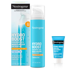 Neutrogena Hydro Boost SPF 50 bottle showing hydration and sun protection