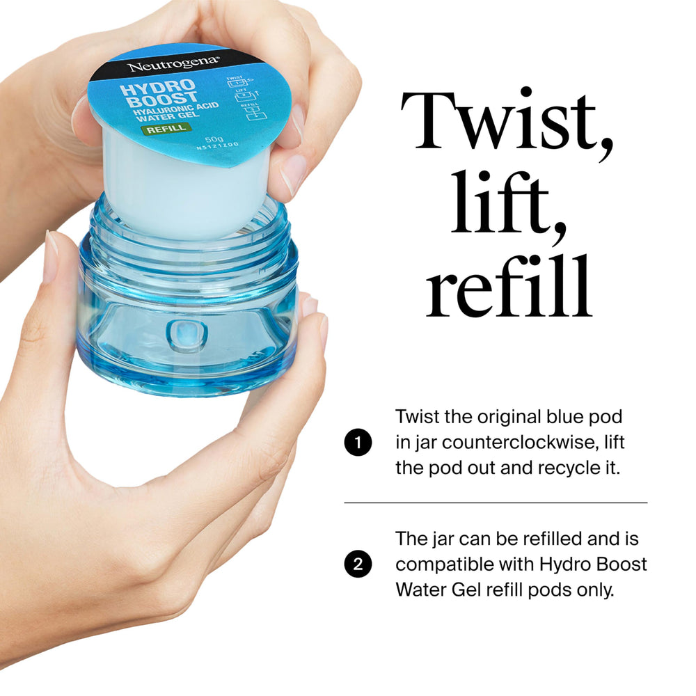 Neutrogena Hydro Boost water gel application on clean skin.