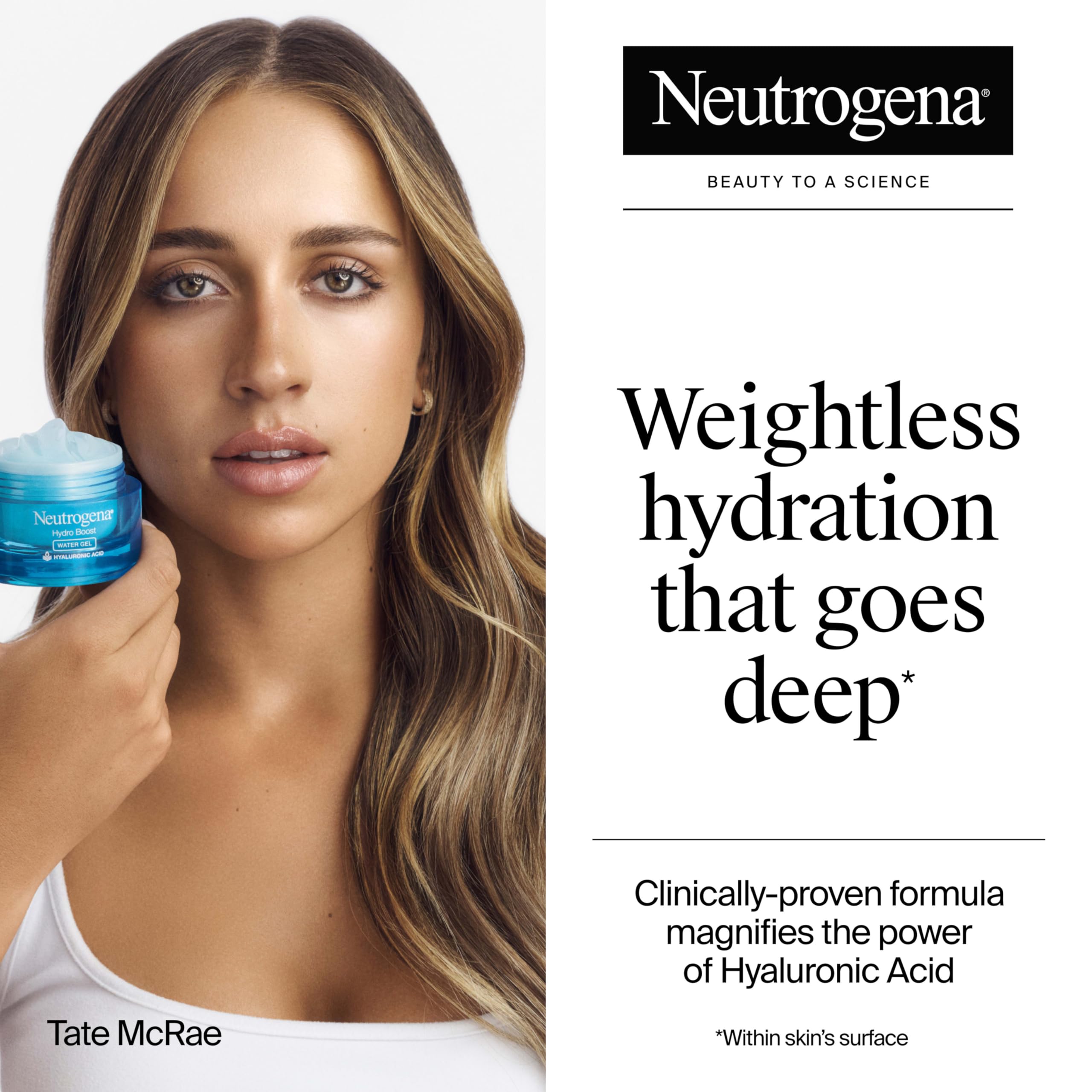 Neutrogena Hydro Boost refill pod being inserted into recyclable jar.