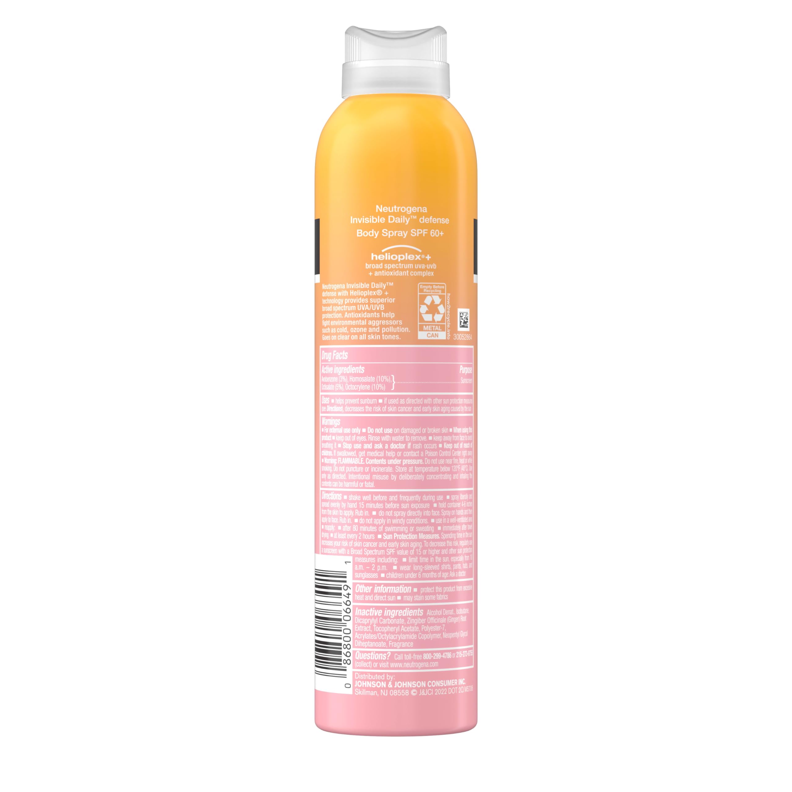 Neutrogena Invisible Daily Defense spray provides an invisible finish on all skin tones.