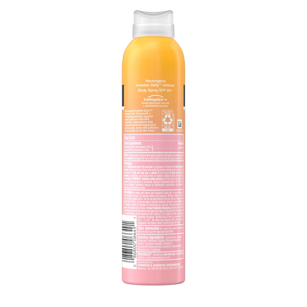 Neutrogena Invisible Daily Defense spray provides an invisible finish on all skin tones.