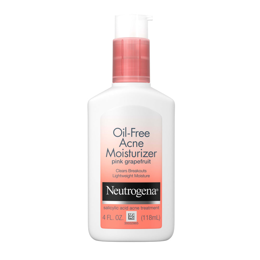 Neutrogena Oil-Free Acne Moisturizer pink grapefruit bottle for daily acne care