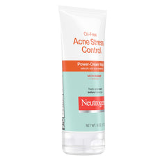 Neutrogena face wash on bathroom sink demonstrating daily use for acne-prone skin.