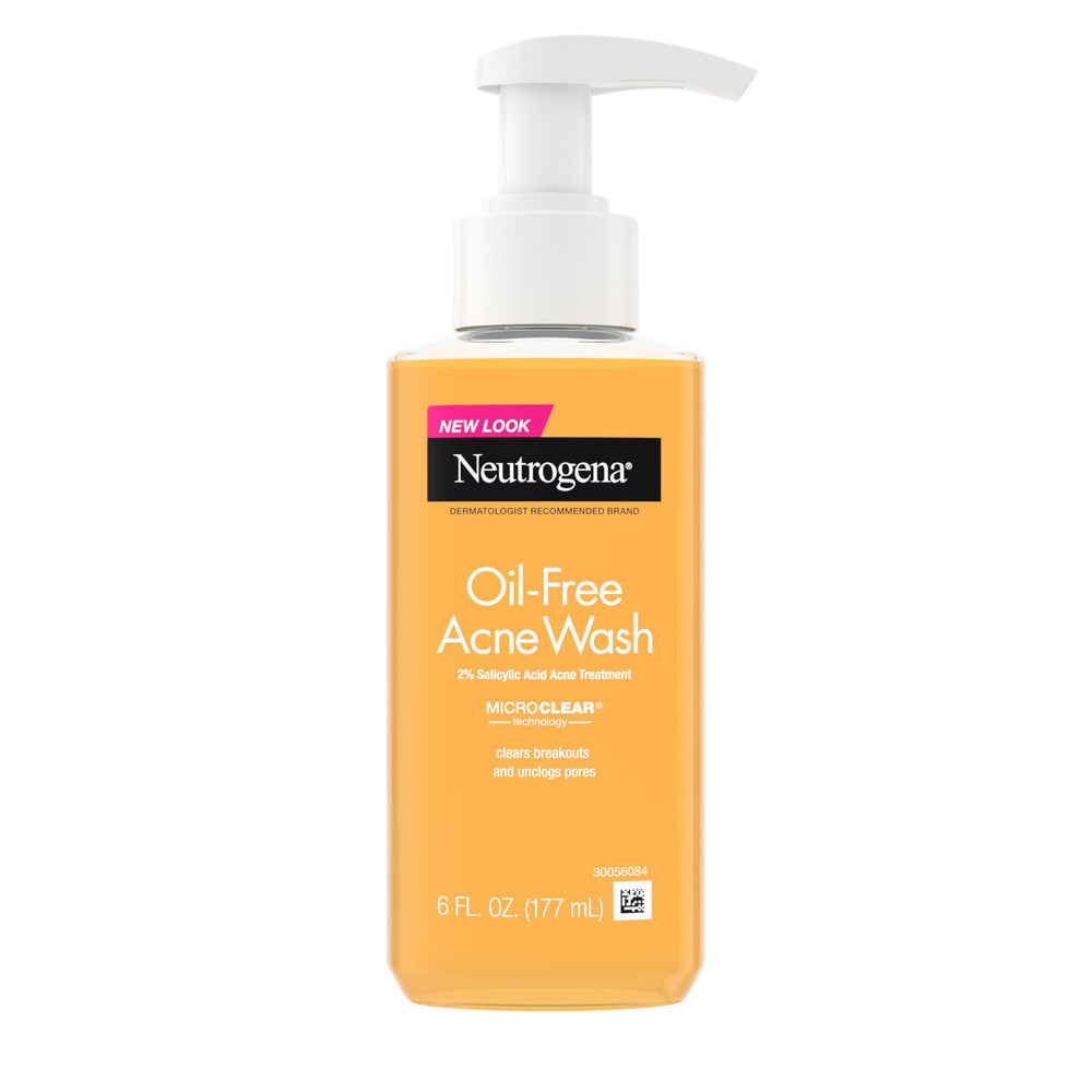 Neutrogena Oil-Free Acne Wash bottle front view for daily cleansing.
