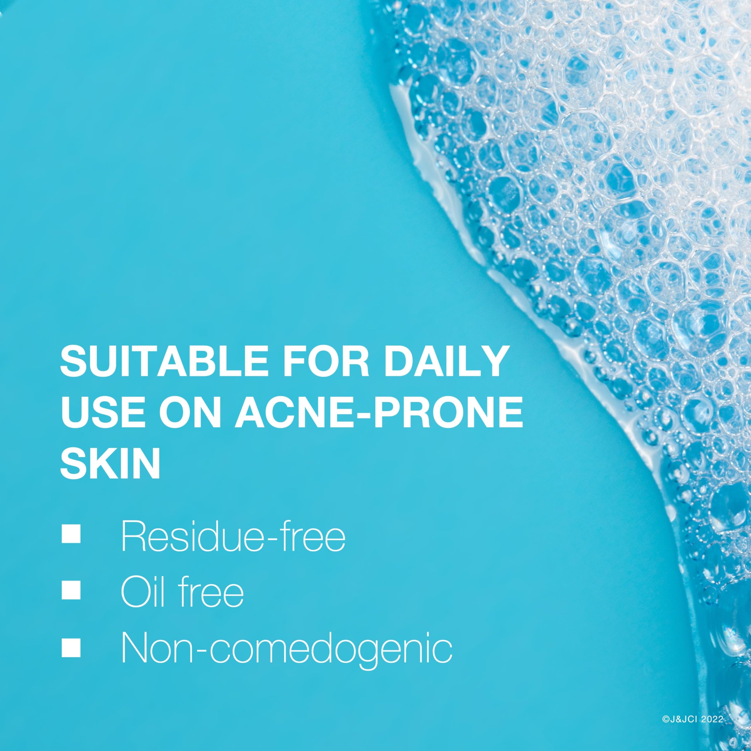 Neutrogena Oil-Free Acne Wash being applied to the skin during cleansing.