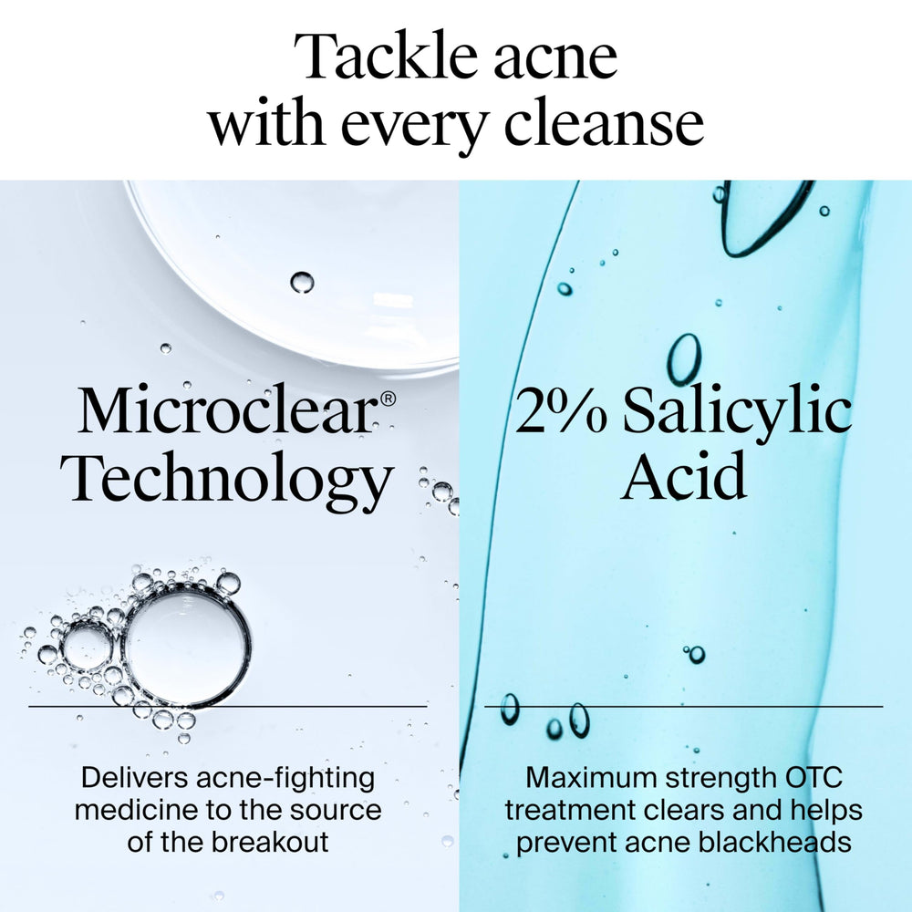 Neutrogena Oil-Free Acne Wash foam close-up reveals light, refreshing lather.