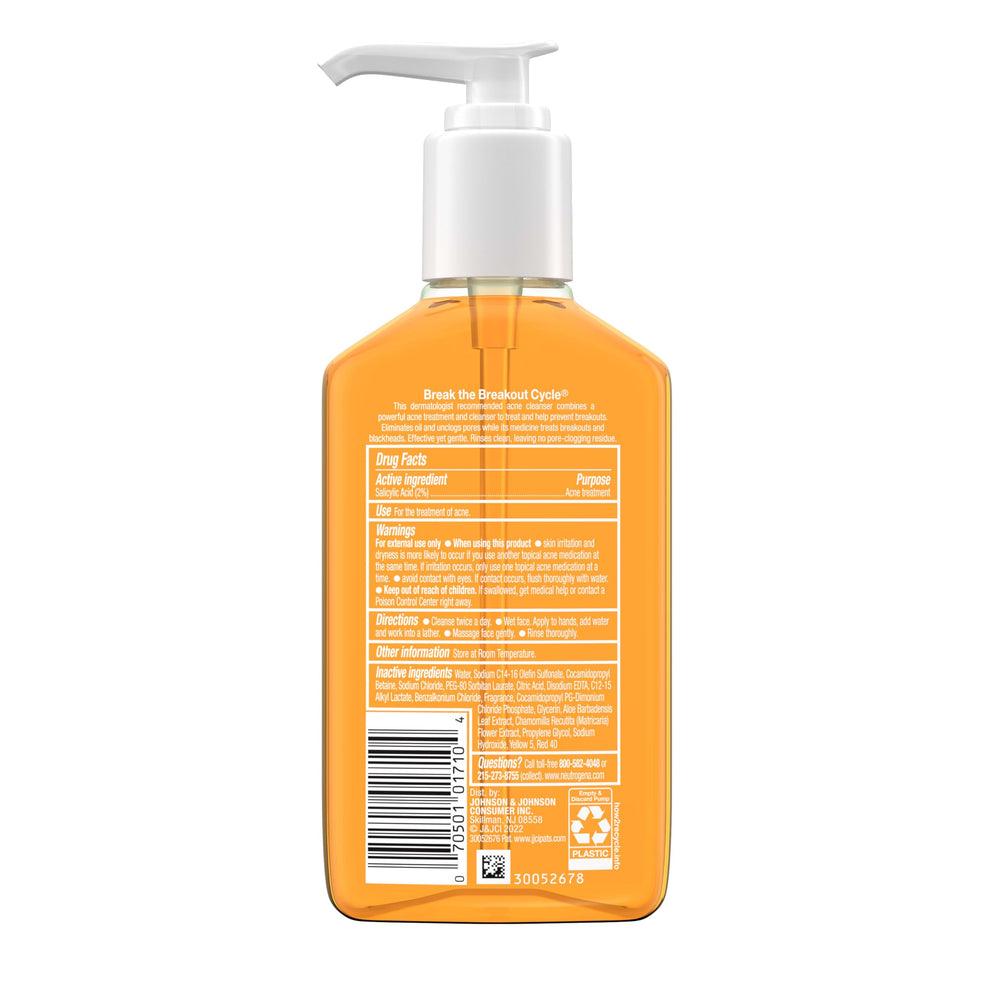 Neutrogena Oil-Free Acne Wash packaging box and branding for recognition.
