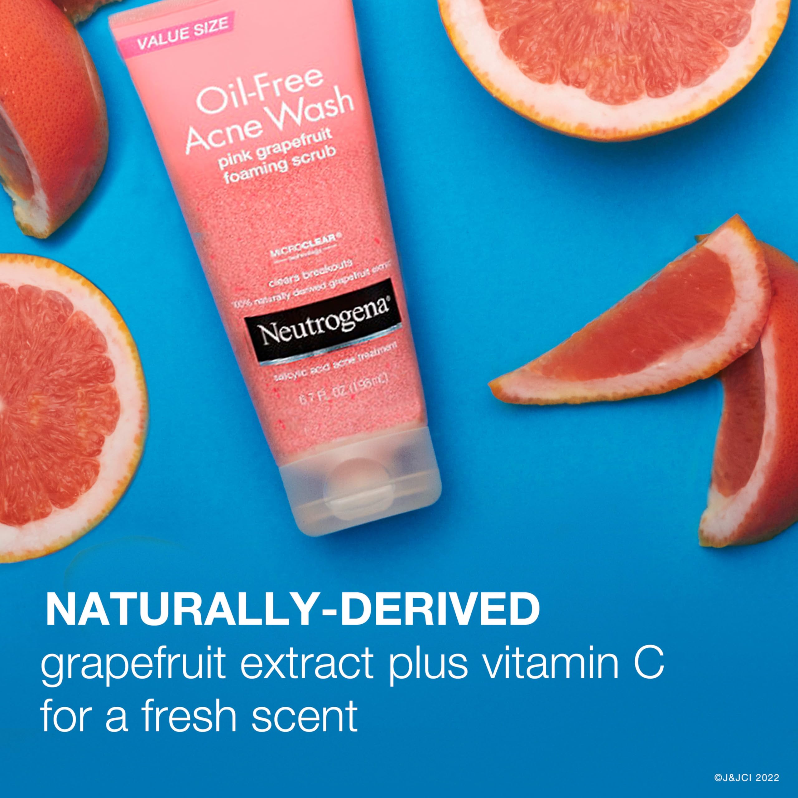 Neutrogena Oil-Free Acne Wash foam lather on skin during cleansing