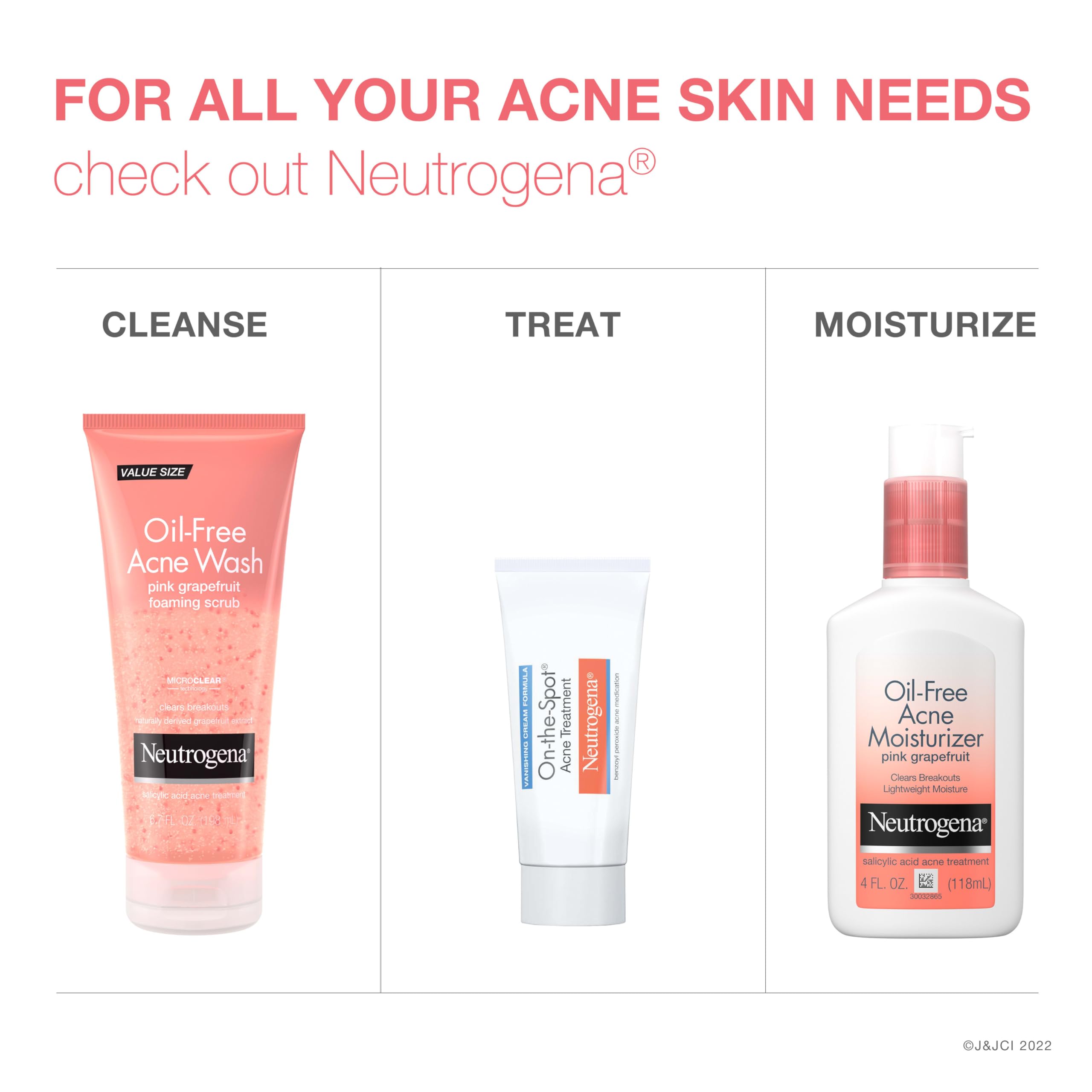 Neutrogena Oil-Free Acne Wash rinse on clean skin after wash