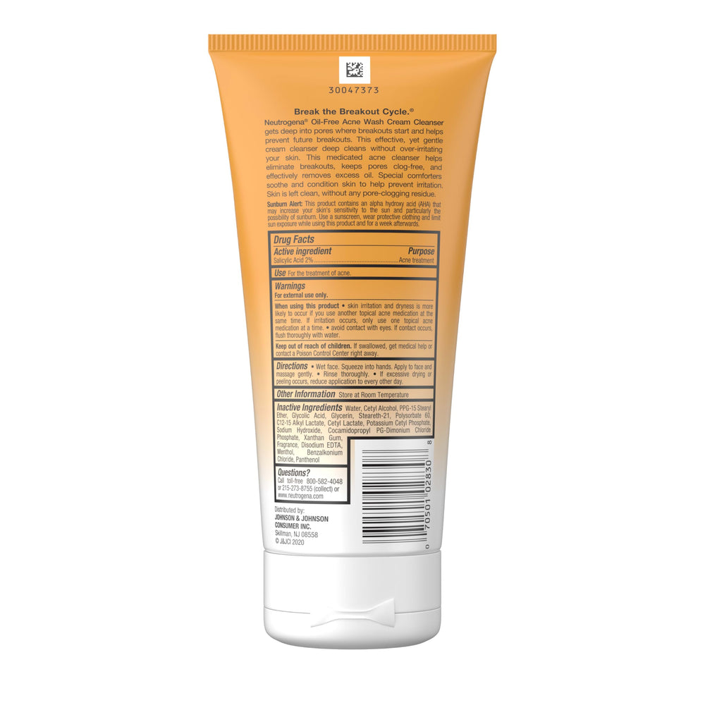 Neutrogena Oil-Free Acne Wash 6.7 oz size indication.