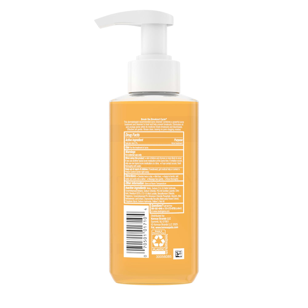 Neutrogena Oil-Free Acne Wash texture close-up highlights oil-free formula.