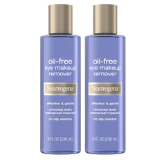 Neutrogena oil-free eye makeup remover bottles in a twin-pack for easy routine.
