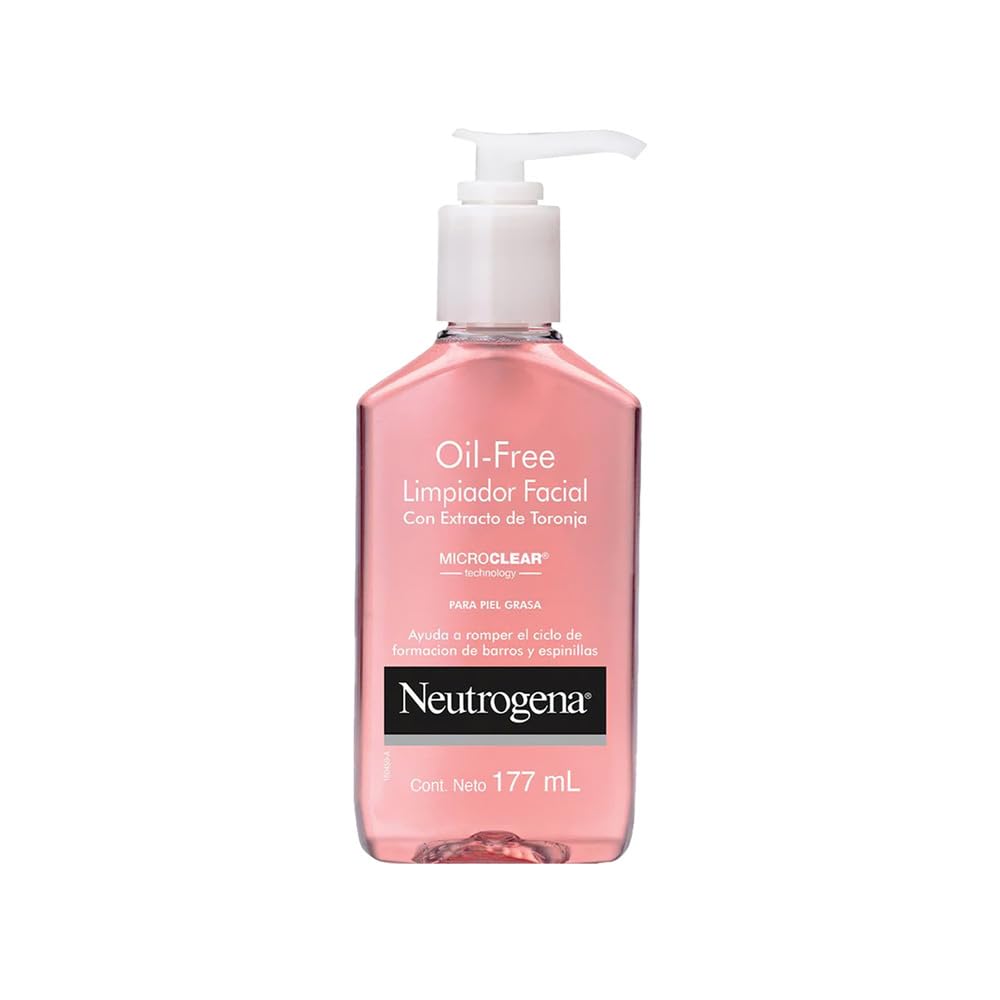 Neutrogena pink grapefruit oil-free cleanser bottle pump for daily oil control and refreshing cleanse