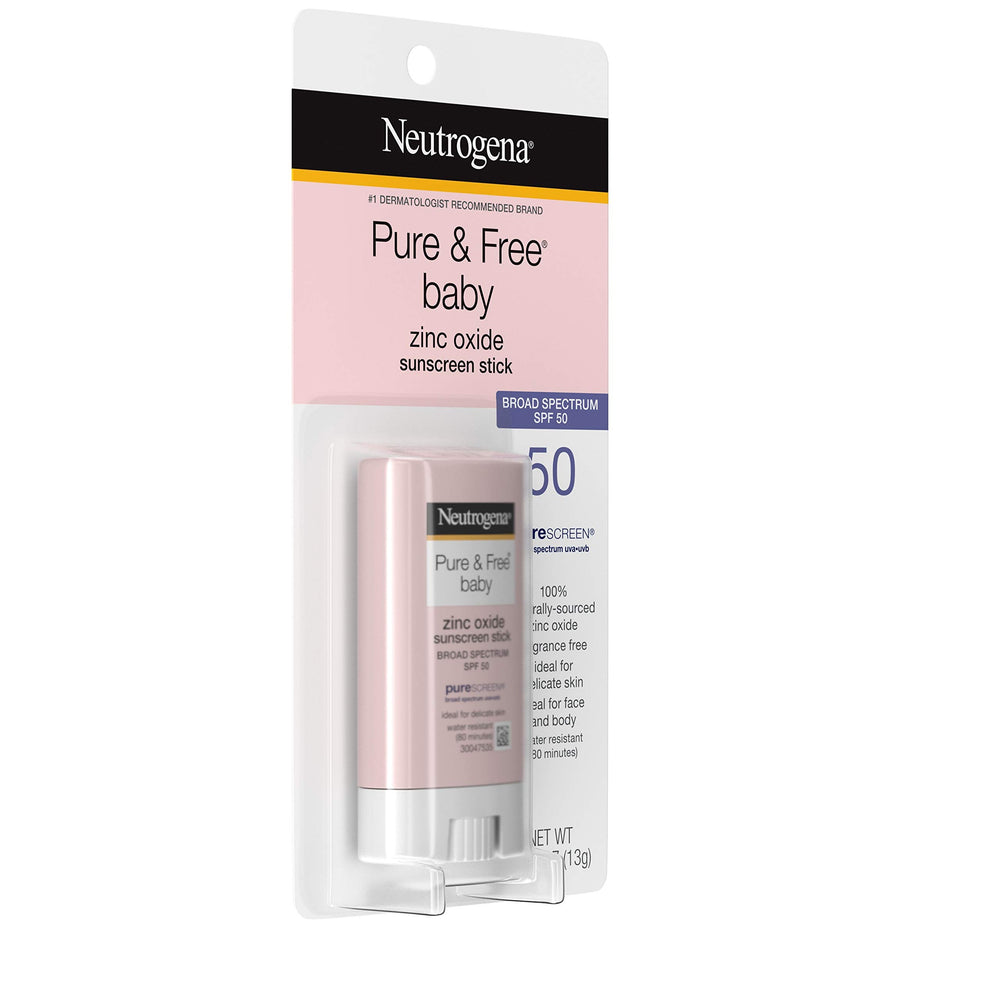 Neutrogena Pure & Free stick applied to face and body.