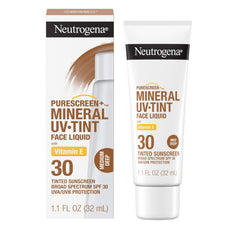 Neutrogena Purescreen+ Medium Deep swatch blends with neutral undertones.