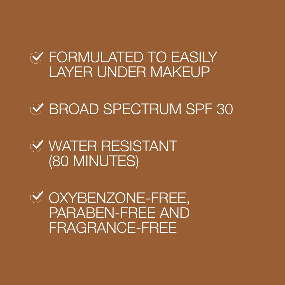 Neutrogena Purescreen+ tinted sunscreen applied under makeup for seamless layering.