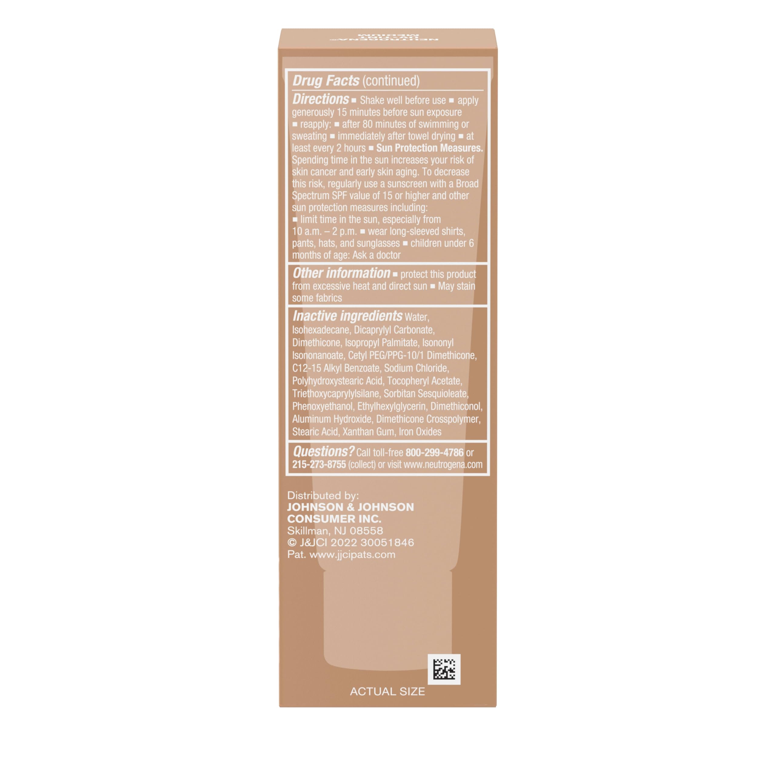 Neutrogena Purescreen+ tinted sunscreen packaging designed for makeup-ready skin